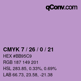 Farbcode: CMYK 7 / 26 / 0 / 21 | qconv.com