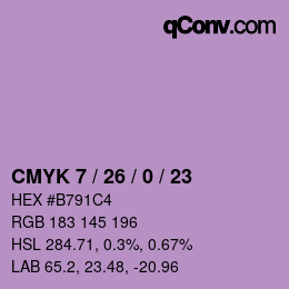 カラーコード: CMYK 7 / 26 / 0 / 23 | qconv.com