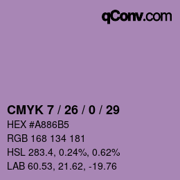 颜色代码: CMYK 7 / 26 / 0 / 29 | qconv.com
