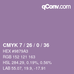 颜色代码: CMYK 7 / 26 / 0 / 36 | qconv.com