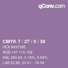 カラーコード: CMYK 7 / 27 / 0 / 38 | qconv.com