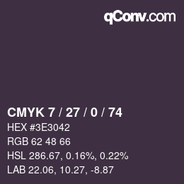 カラーコード: CMYK 7 / 27 / 0 / 74 | qconv.com