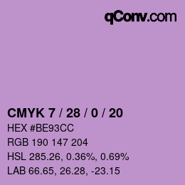 Farbcode: CMYK 7 / 28 / 0 / 20 | qconv.com