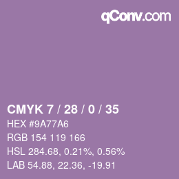 颜色代码: CMYK 7 / 28 / 0 / 35 | qconv.com