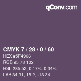 Color code: CMYK 7 / 28 / 0 / 60 | qconv.com