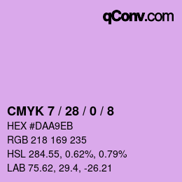 カラーコード: CMYK 7 / 28 / 0 / 8 | qconv.com