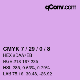Farbcode: CMYK 7 / 29 / 0 / 8 | qconv.com