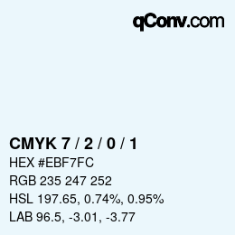 カラーコード: CMYK 7 / 2 / 0 / 1 | qconv.com