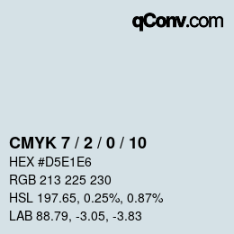 カラーコード: CMYK 7 / 2 / 0 / 10 | qconv.com