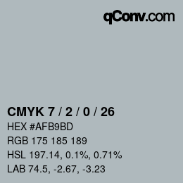 颜色代码: CMYK 7 / 2 / 0 / 26 | qconv.com