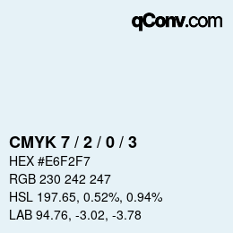 カラーコード: CMYK 7 / 2 / 0 / 3 | qconv.com