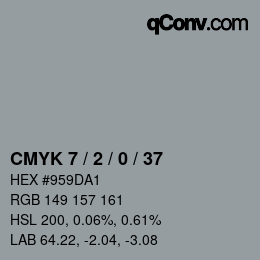颜色代码: CMYK 7 / 2 / 0 / 37 | qconv.com