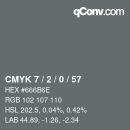 颜色代码: CMYK 7 / 2 / 0 / 57 | qconv.com