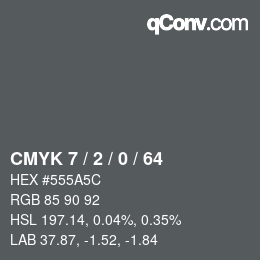 カラーコード: CMYK 7 / 2 / 0 / 64 | qconv.com