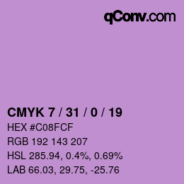 Color code: CMYK 7 / 31 / 0 / 19 | qconv.com