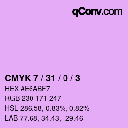 颜色代码: CMYK 7 / 31 / 0 / 3 | qconv.com