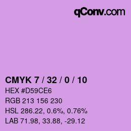 カラーコード: CMYK 7 / 32 / 0 / 10 | qconv.com