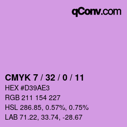 颜色代码: CMYK 7 / 32 / 0 / 11 | qconv.com