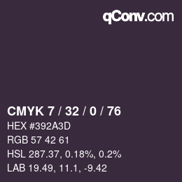 Color code: CMYK 7 / 32 / 0 / 76 | qconv.com
