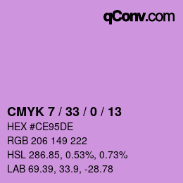 颜色代码: CMYK 7 / 33 / 0 / 13 | qconv.com