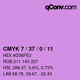 颜色代码: CMYK 7 / 37 / 0 / 11 | qconv.com