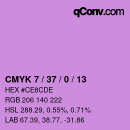 カラーコード: CMYK 7 / 37 / 0 / 13 | qconv.com