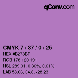 カラーコード: CMYK 7 / 37 / 0 / 25 | qconv.com