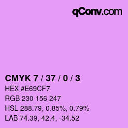カラーコード: CMYK 7 / 37 / 0 / 3 | qconv.com
