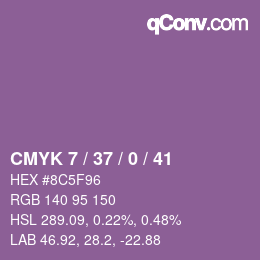 Color code: CMYK 7 / 37 / 0 / 41 | qconv.com