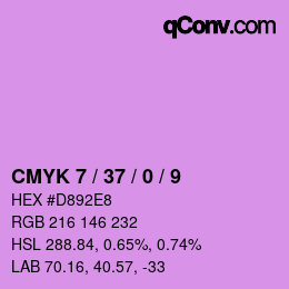 カラーコード: CMYK 7 / 37 / 0 / 9 | qconv.com