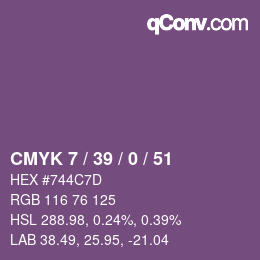 Farbcode: CMYK 7 / 39 / 0 / 51 | qconv.com