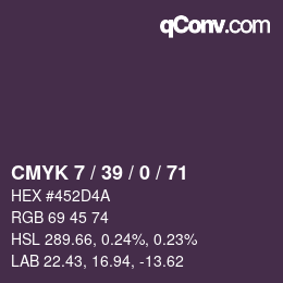 Color code: CMYK 7 / 39 / 0 / 71 | qconv.com