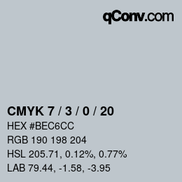 Color code: CMYK 7 / 3 / 0 / 20 | qconv.com