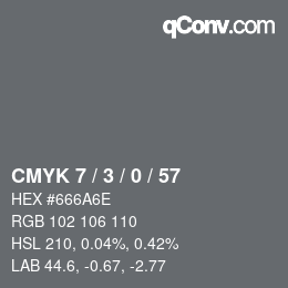 颜色代码: CMYK 7 / 3 / 0 / 57 | qconv.com