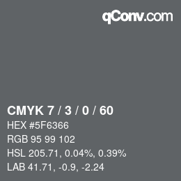 颜色代码: CMYK 7 / 3 / 0 / 60 | qconv.com