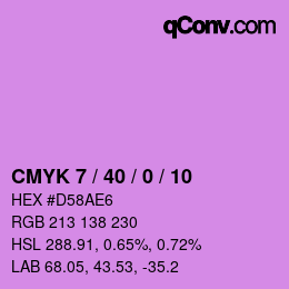 カラーコード: CMYK 7 / 40 / 0 / 10 | qconv.com