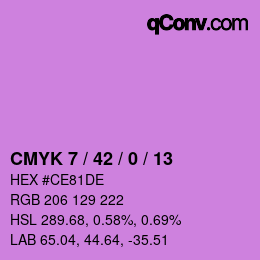 カラーコード: CMYK 7 / 42 / 0 / 13 | qconv.com