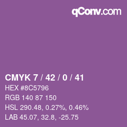 カラーコード: CMYK 7 / 42 / 0 / 41 | qconv.com