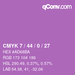 カラーコード: CMYK 7 / 44 / 0 / 27 | qconv.com