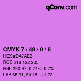 カラーコード: CMYK 7 / 48 / 0 / 8 | qconv.com