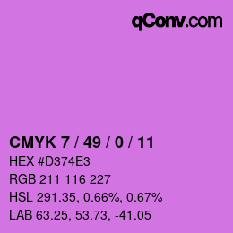 颜色代码: CMYK 7 / 49 / 0 / 11 | qconv.com