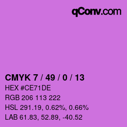 カラーコード: CMYK 7 / 49 / 0 / 13 | qconv.com