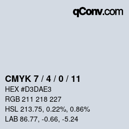 Color code: CMYK 7 / 4 / 0 / 11 | qconv.com