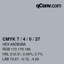 カラーコード: CMYK 7 / 4 / 0 / 27 | qconv.com