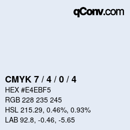 カラーコード: CMYK 7 / 4 / 0 / 4 | qconv.com