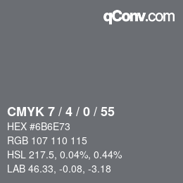 颜色代码: CMYK 7 / 4 / 0 / 55 | qconv.com