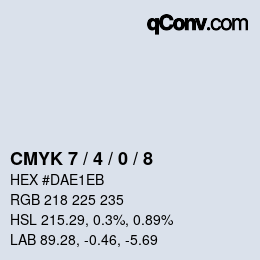 Color code: CMYK 7 / 4 / 0 / 8 | qconv.com