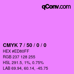 カラーコード: CMYK 7 / 50 / 0 / 0 | qconv.com