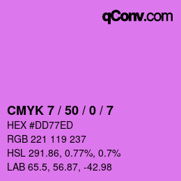 カラーコード: CMYK 7 / 50 / 0 / 7 | qconv.com