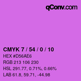 カラーコード: CMYK 7 / 54 / 0 / 10 | qconv.com
